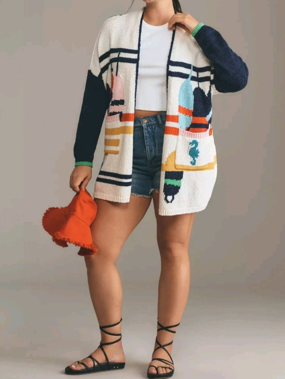 Anthropologie Maeve Cardigan. Whale Graphic On The Back - Picture 2 of 9